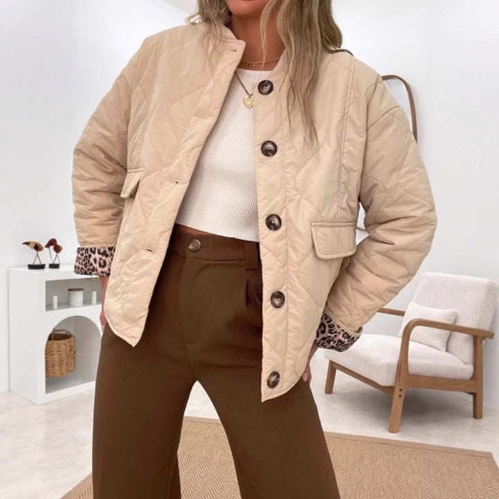 Veste matelassée de transition pour femmes au design moderne avec doublure imprimée animalier Levoire
