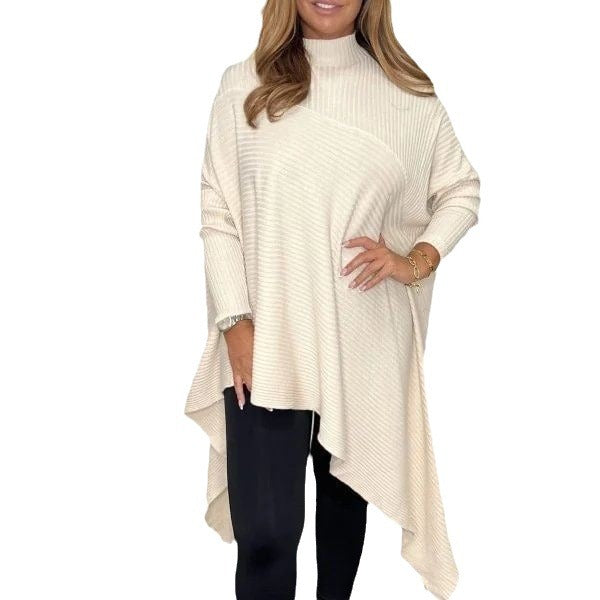 Haut en tricot asymétrique pour femmes avec col haut et coupe moderne Levoire