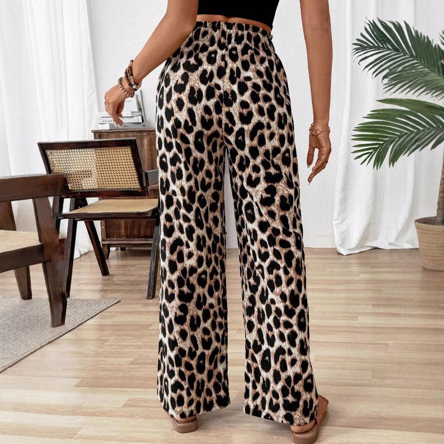 Pantalons palazzo larges pour femmes imprimé animal Levoire