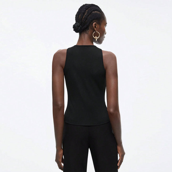 Débardeur stylé pour femmes avec design découpé innovant et accents métalliques Levoire