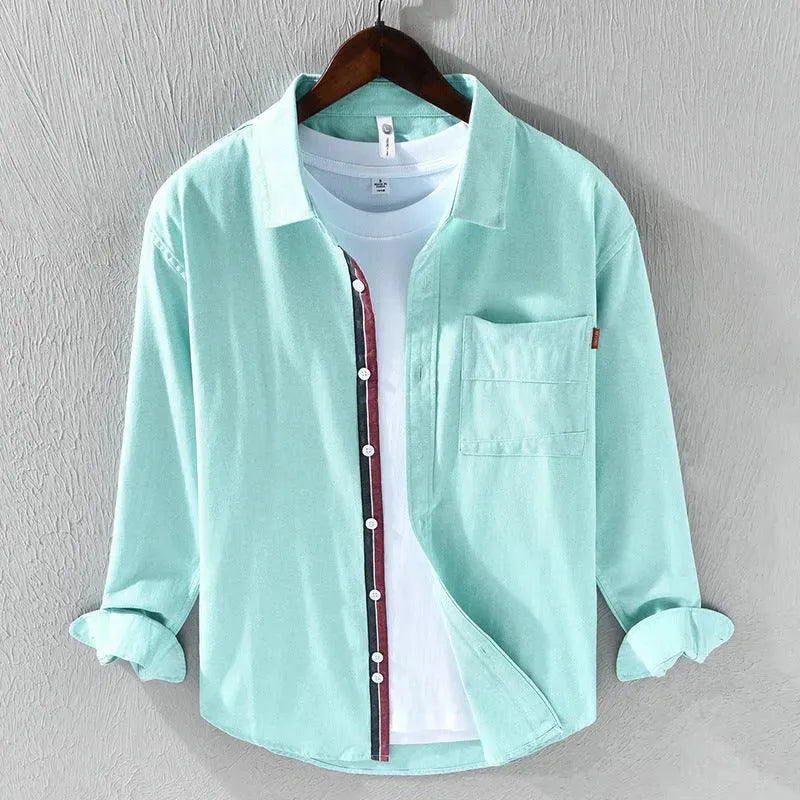 Levoire | Chemise à manches longues pour hommes décontractée Vert