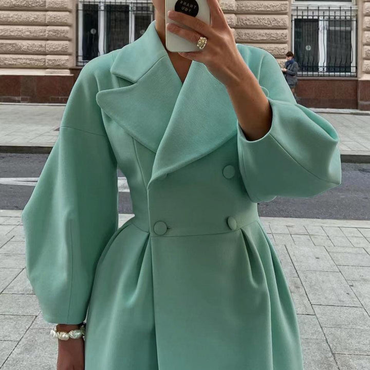 Levoire | Housse de lumière Col inversé Manteau long Vert