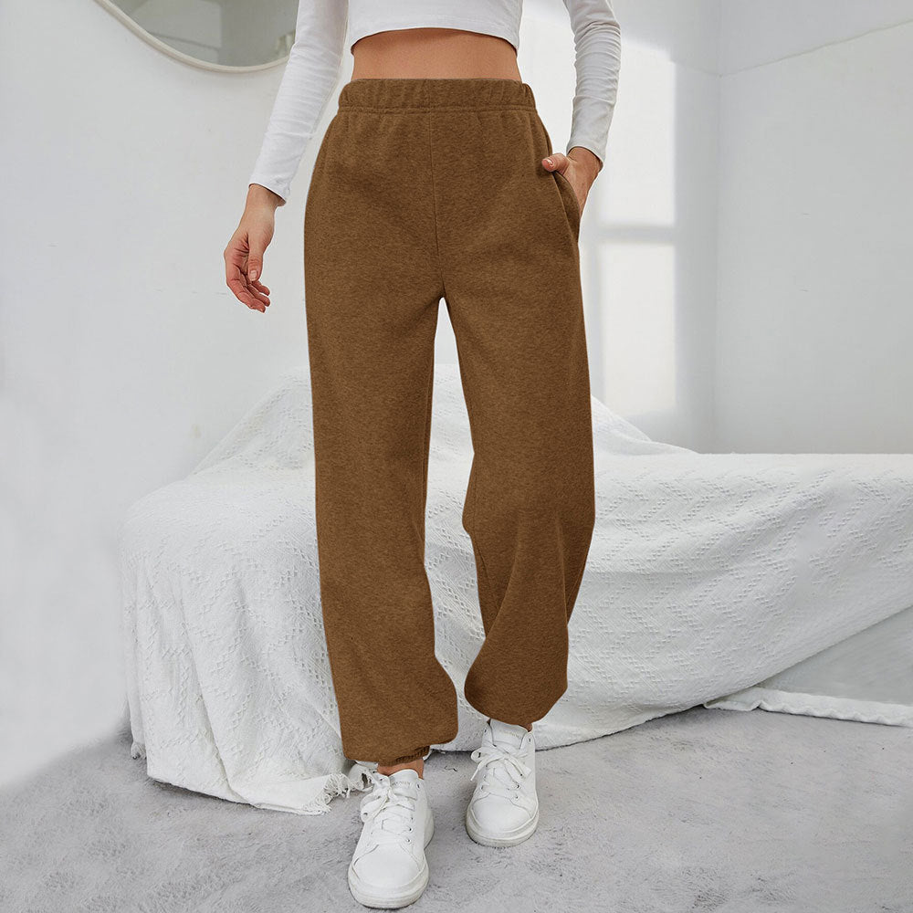 Pantalons de survêtement décontractés pour femmes avec taille élastique et poches latérales Levoire
