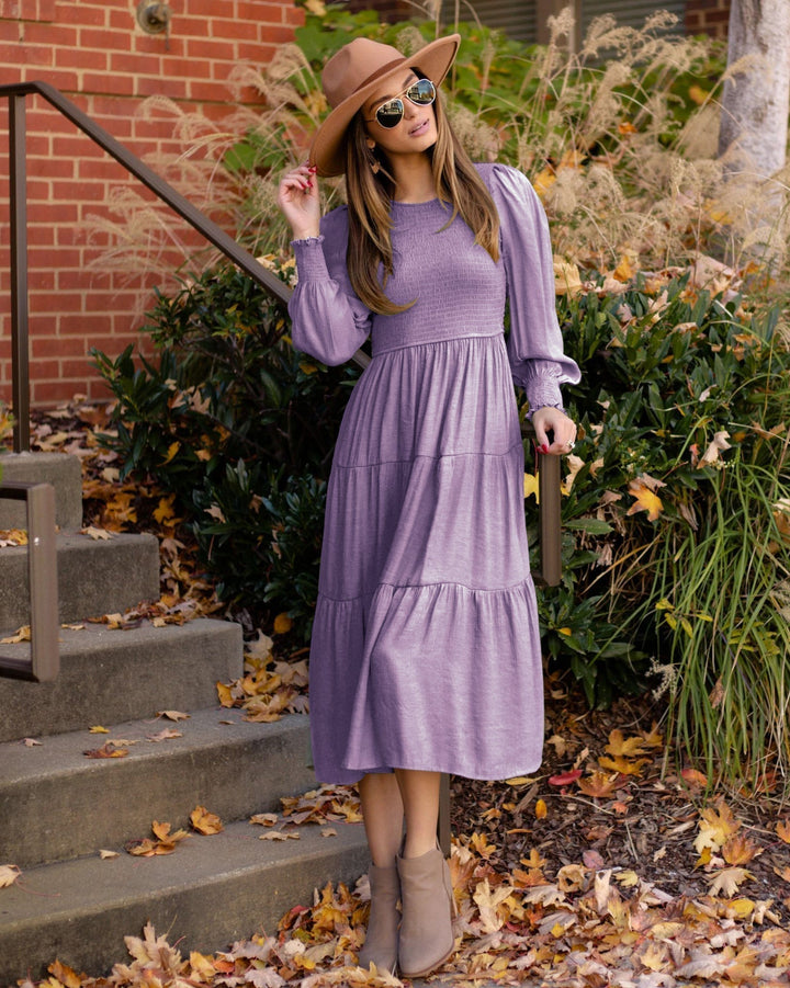 Levoire | Robe À Manches Longues Avec Couches Mi-Longues violet clair