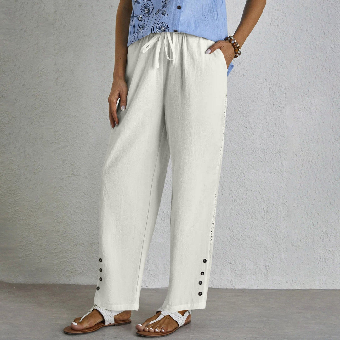 Levoire | Pantalon À Boutons Sans Effort Blanc (Quasi épuisé)