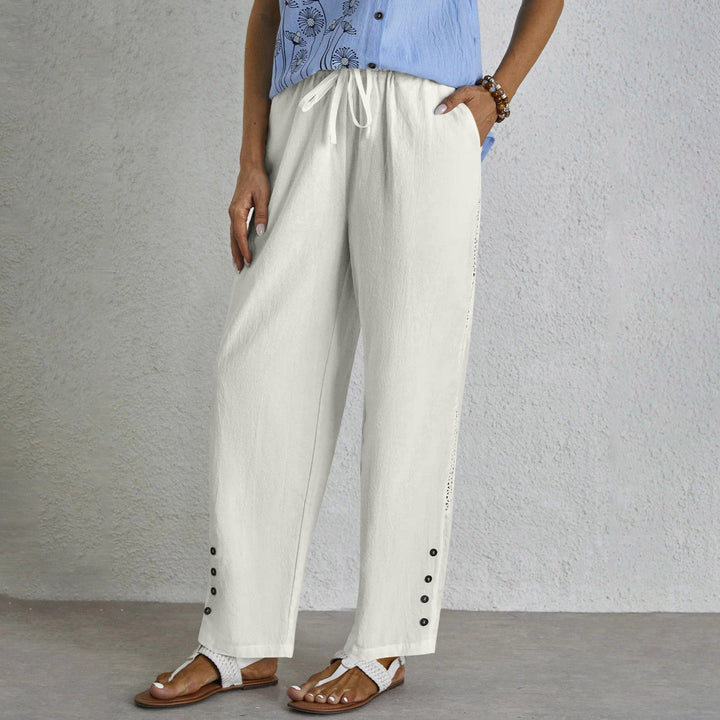 Levoire | Pantalon À Boutons Sans Effort Blanc (Quasi épuisé)