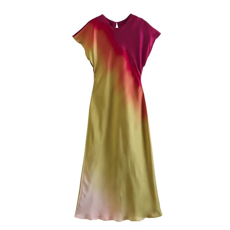 Levoire | Robe imprimée à couleurs inversées artistiques de printemps Couleur