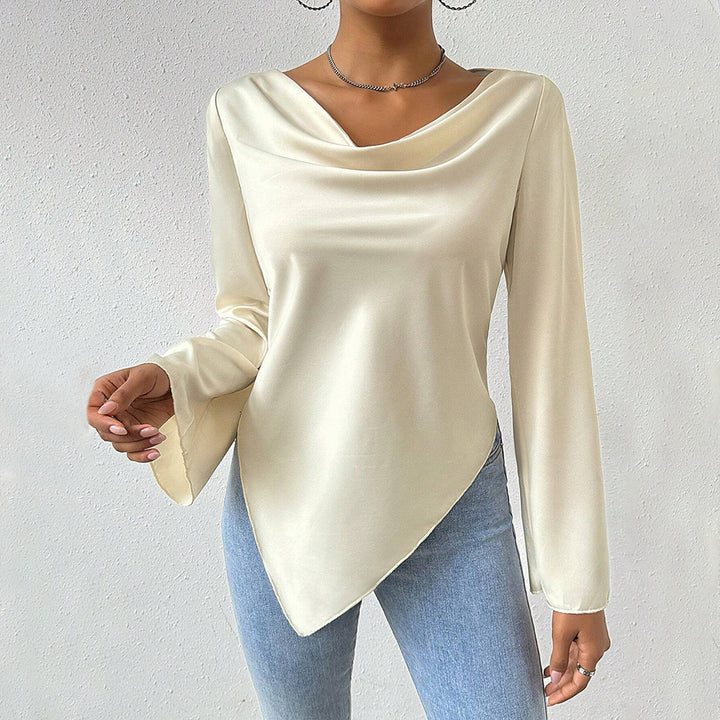 Blouse pour femmes avec décolleté cascade chic et manches longues Levoire