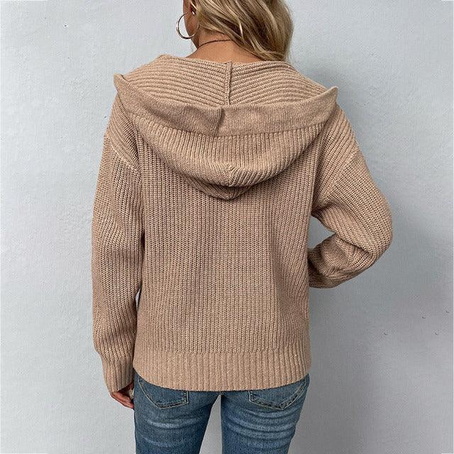 Levoire | Veste À Capuche Tricotée Zippée Pour Femmes