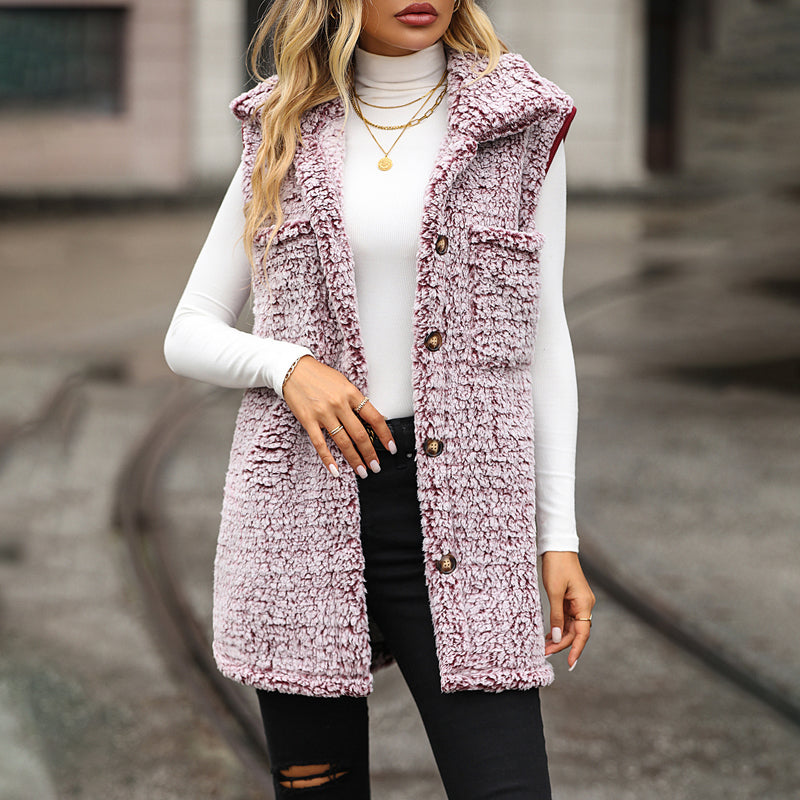 Levoire | Gilet Décontracté En Peluche Bourgogne