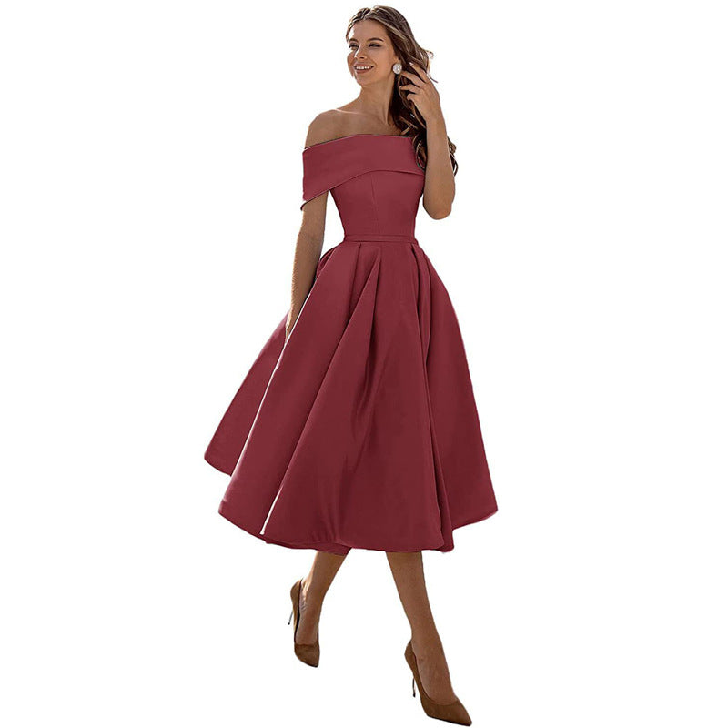 Levoire | Robe de soirée en satin sans bretelles décontractée