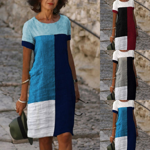 Levoire | robe à manches courtes à col rond imprimé décontracté