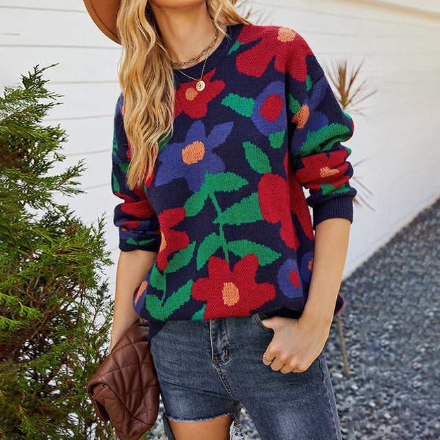 Levoire | En Tricot À Fleurs Décontracté Multicolore 1