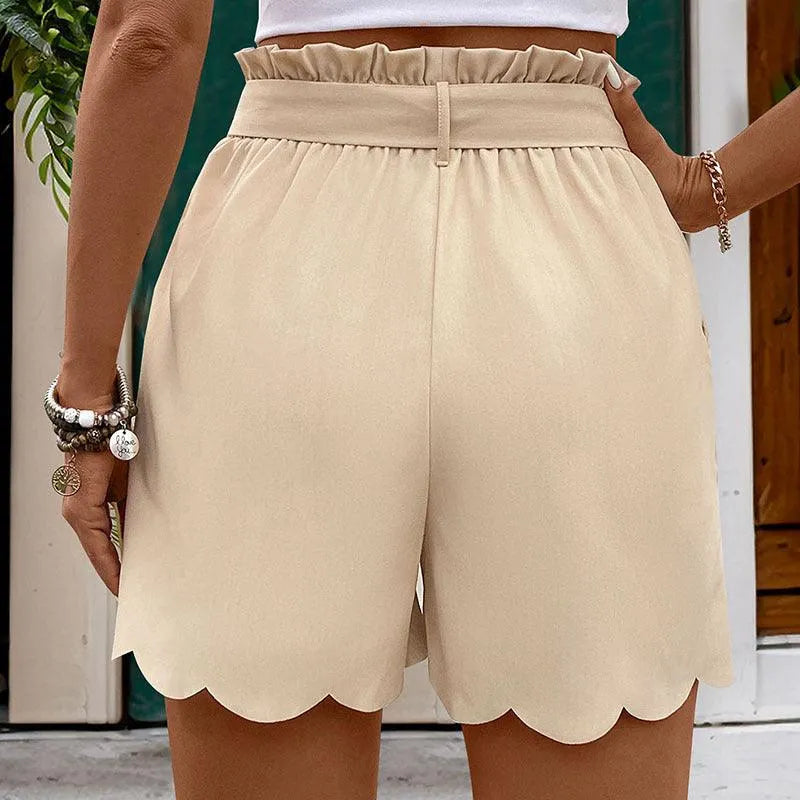 Levoire | Shorts unisexe pour femmes unis, avec volants et rubans