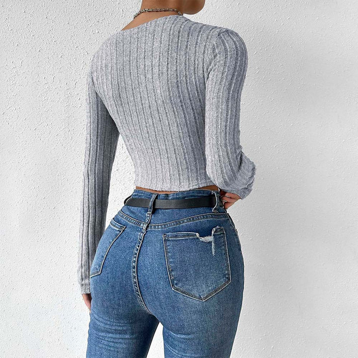 Haut court pour femmes avec design intemporel twist et manches longues Levoire