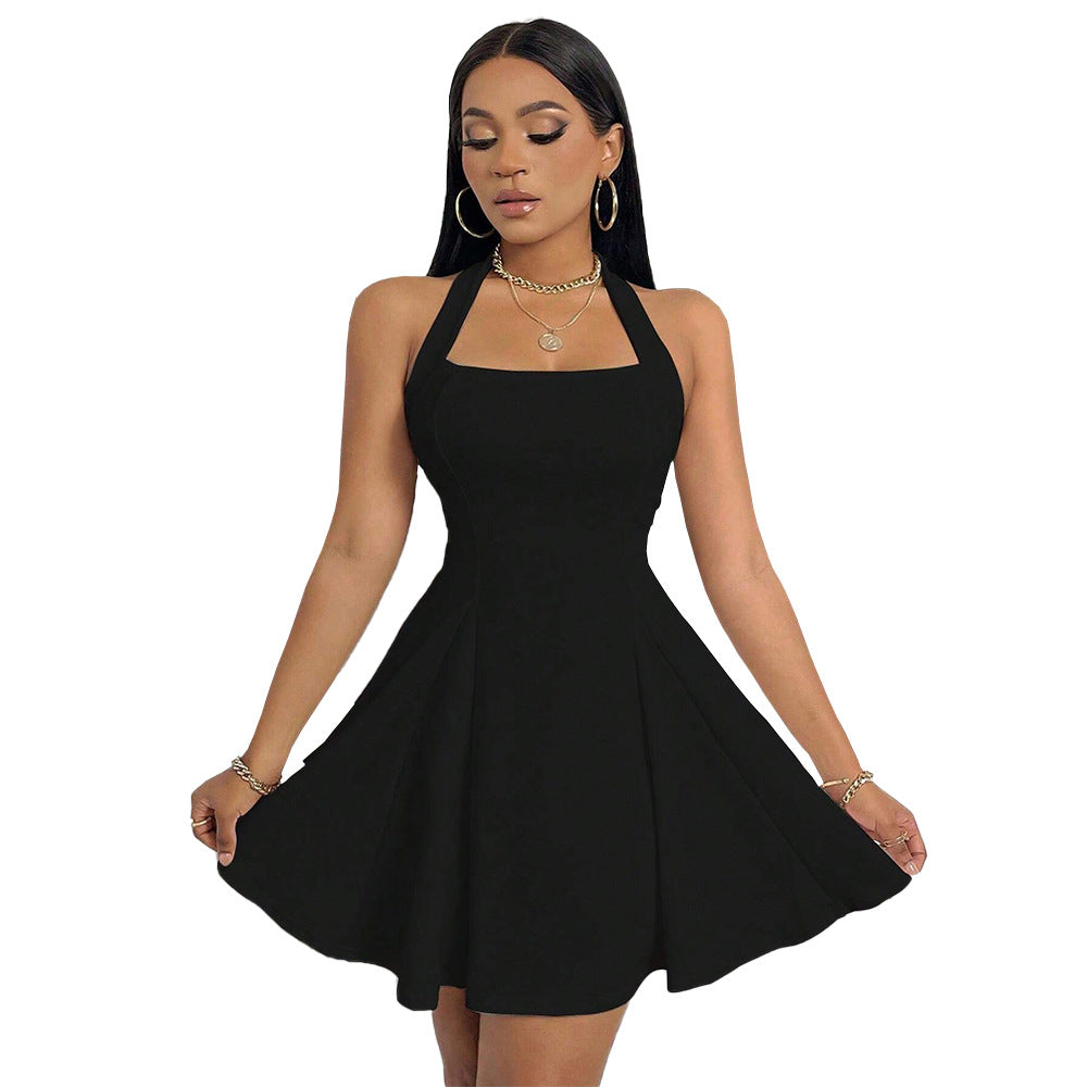 Robe de soirée pour femmes en A avec décolleté plongeant et ourlet flou Levoire