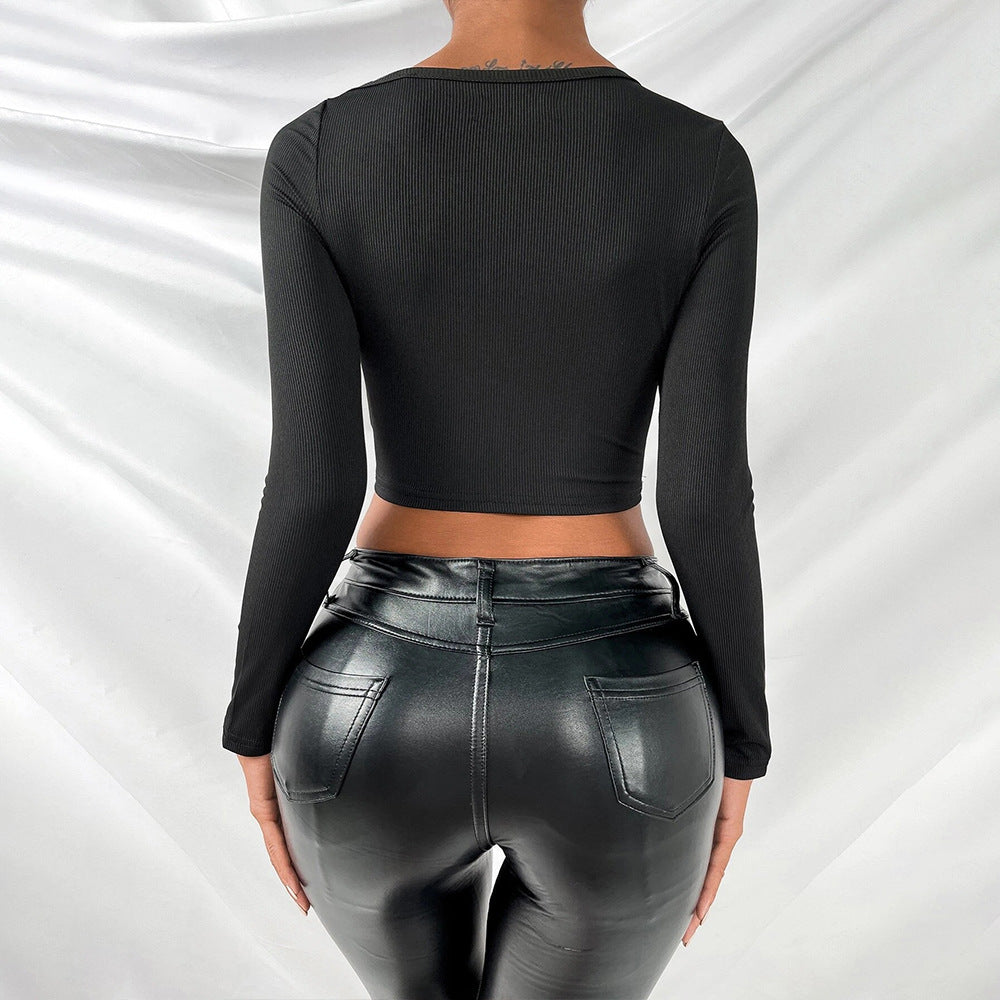 Top court pour femme avec design à découpe asymétrique Levoire