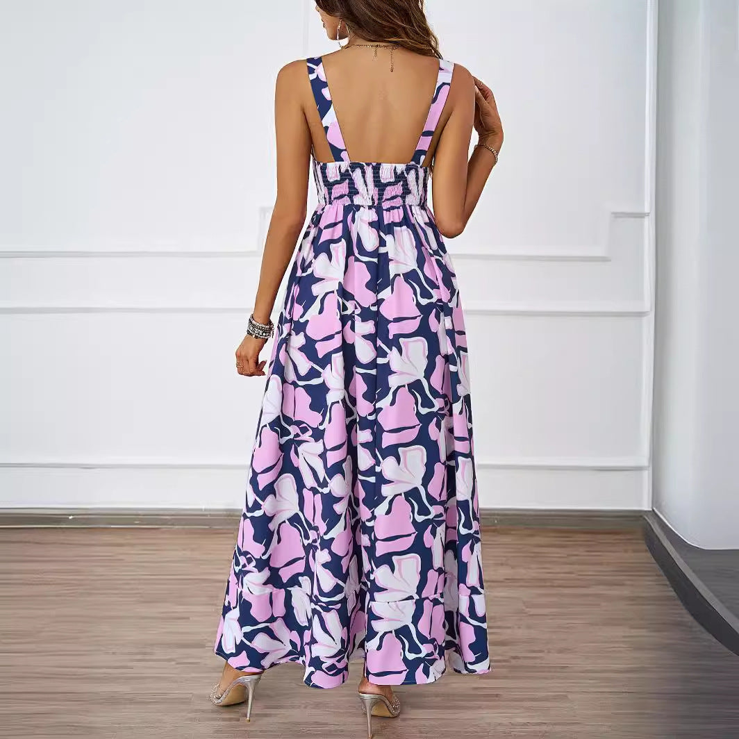 Robe maxi femme avec design floral et bretelles sophistiquées Levoire