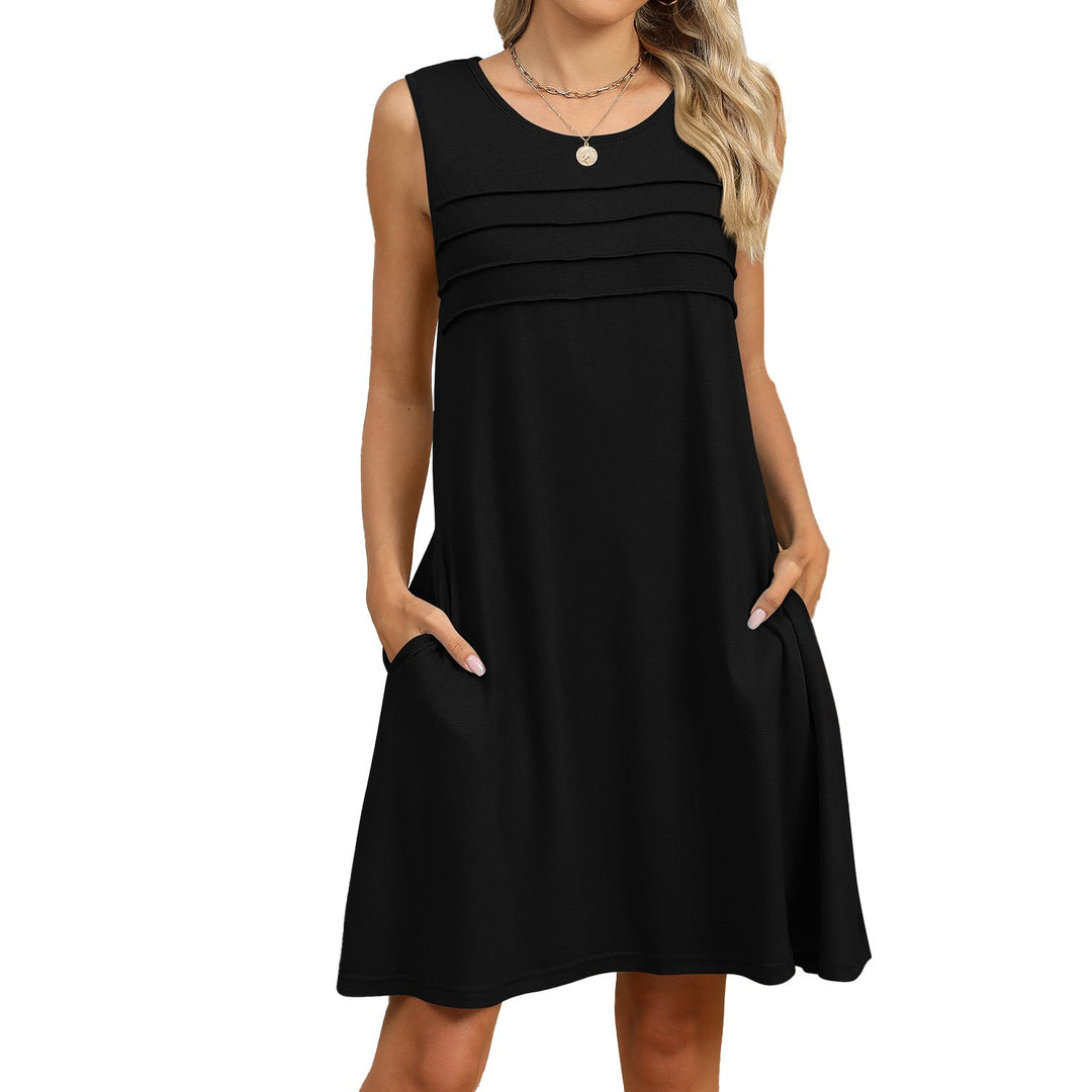 Levoire | Robe décontractée confortable avec détails de poche noir