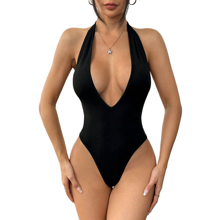 Maillot de bain femme avec décolleté en V profond et design dénudé des épaules Levoire