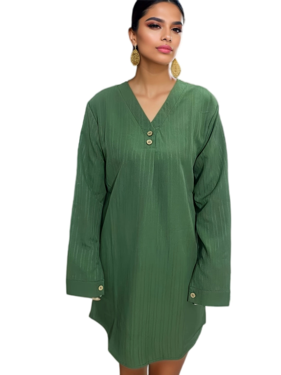 Blouse Femme à Col V avec Fines Rayures et Détails Bouton Levoire