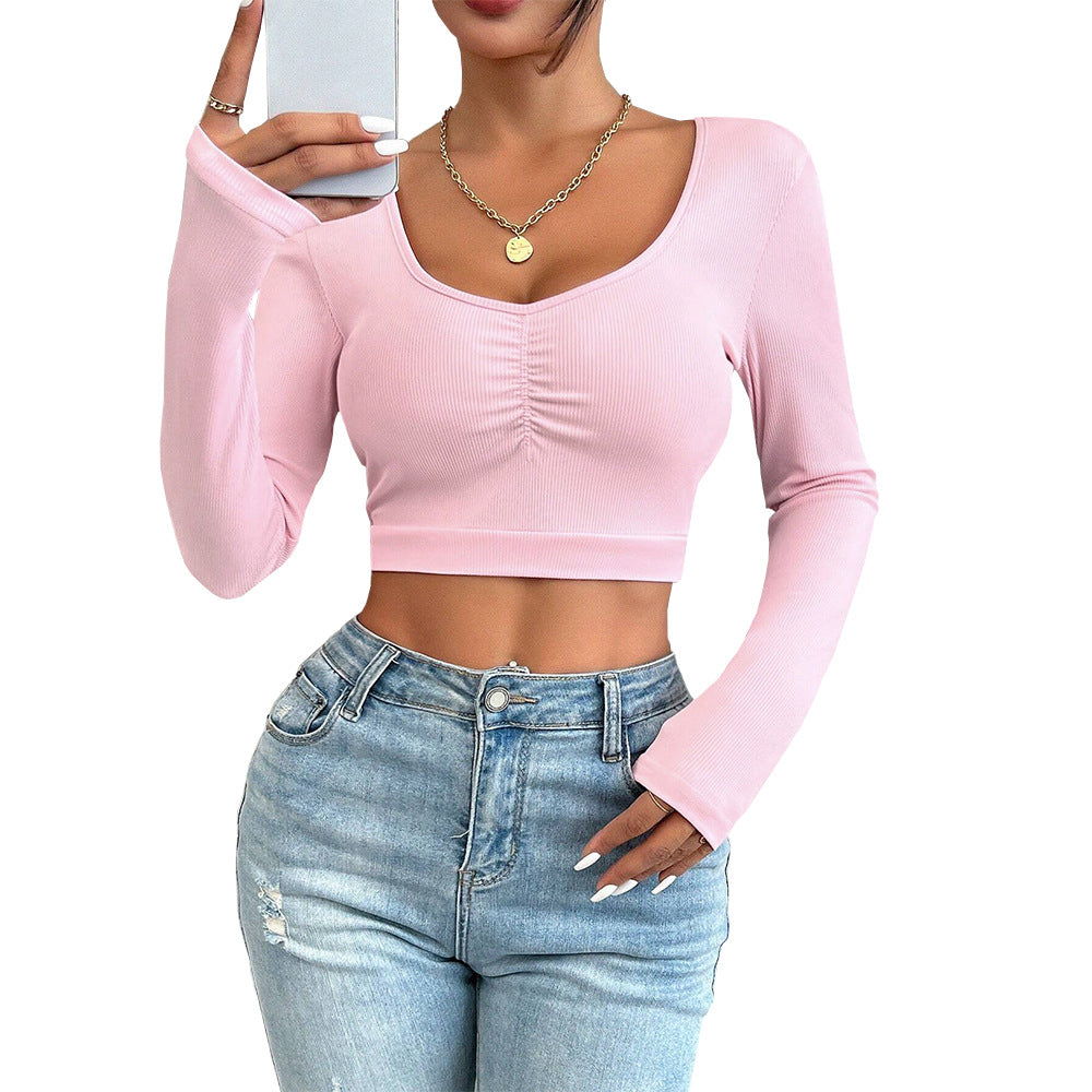 T-shirt à manches longues pour femmes avec fronces Levoire