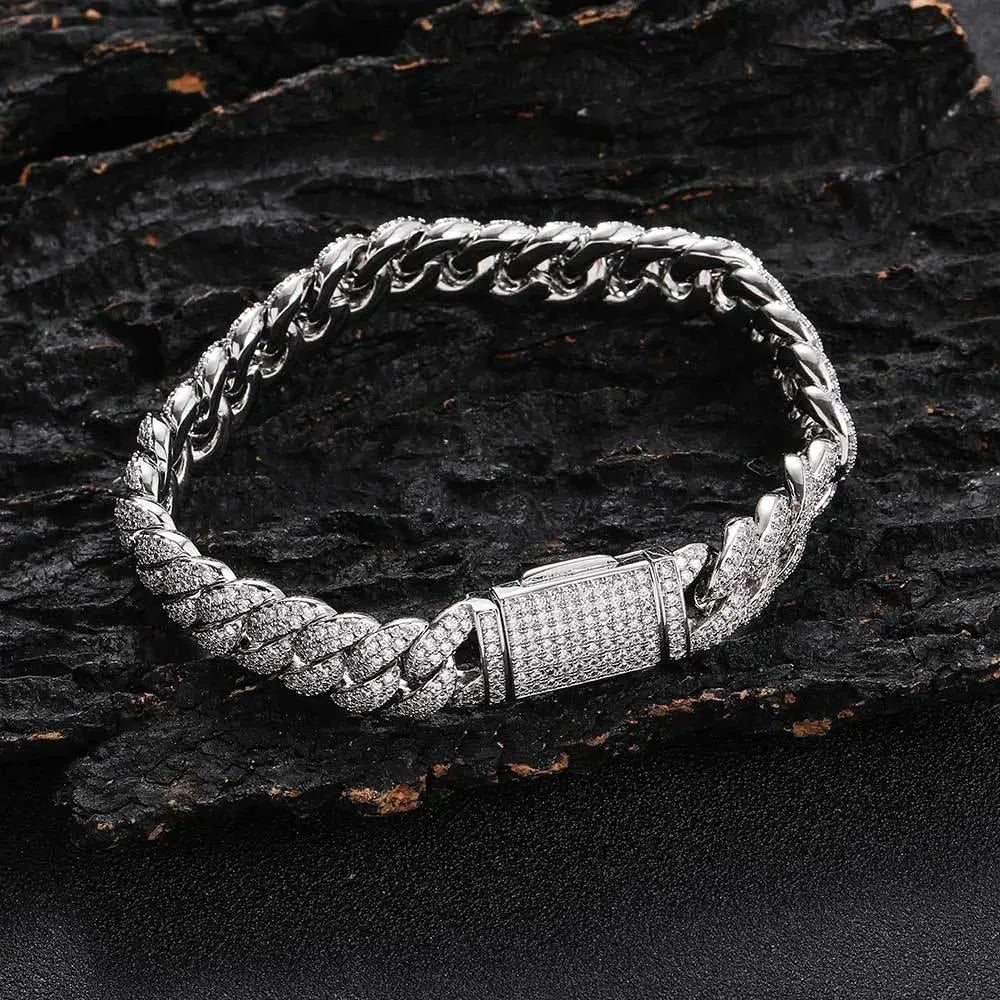 Levoire | Hip Hop Mode bracelet de poignet avec zircon Valkokulta Largeur 10mm