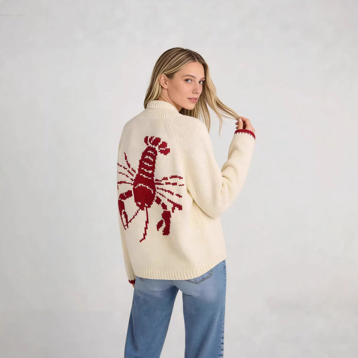 Cardigan pour femmes avec motif de crabe créatif Levoire