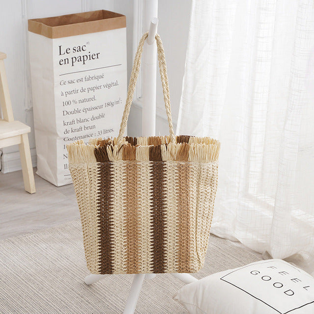 Levoire | Avec Franges Et Patchwork Beige
