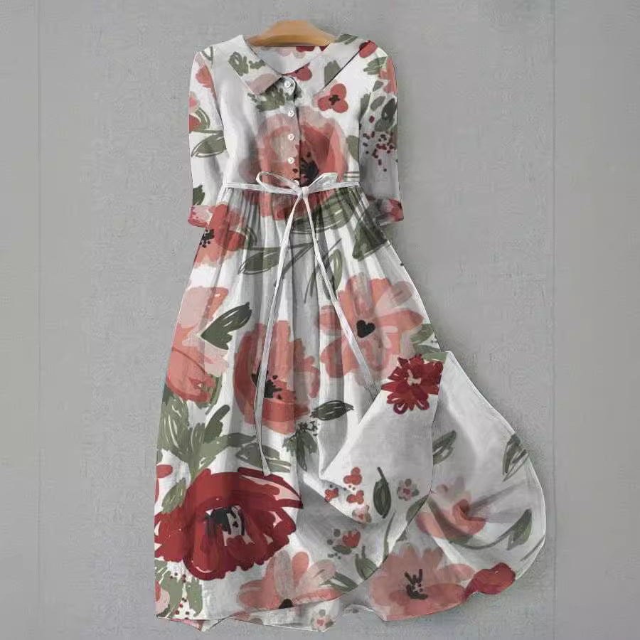 Levoire | Robe chemise midi imprimée élégante à un bouton