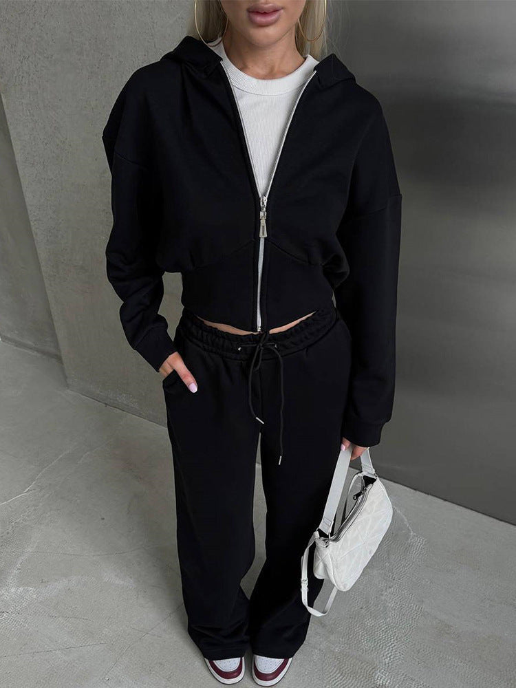 Levoire | Ensemble de sweatshirt à une couleur avec des cordons noir