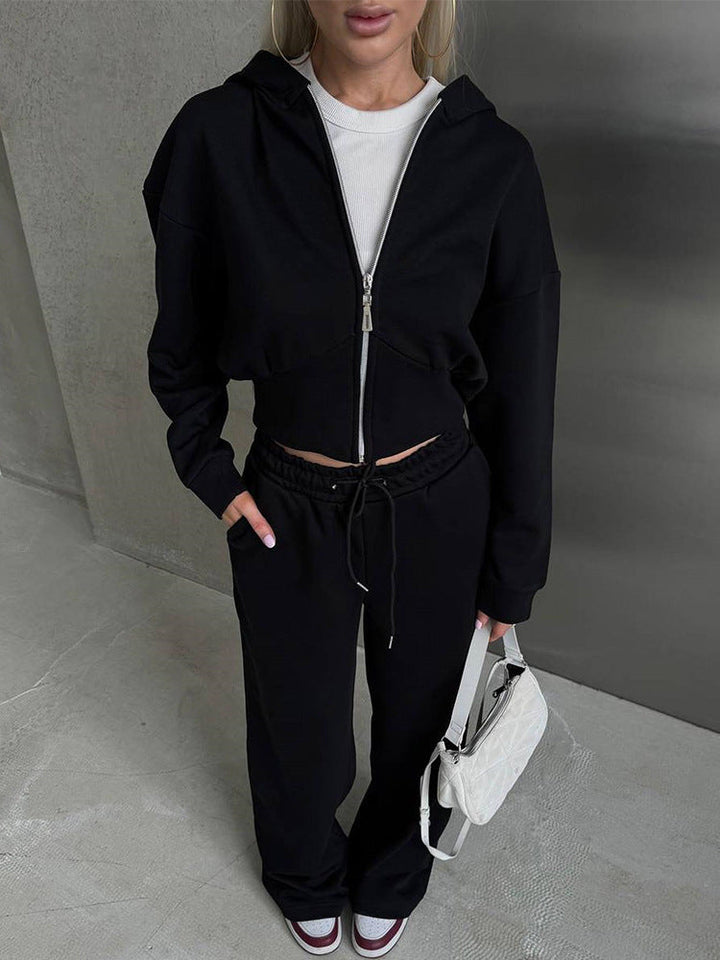 Levoire | Ensemble de sweatshirt à une couleur avec des cordons noir