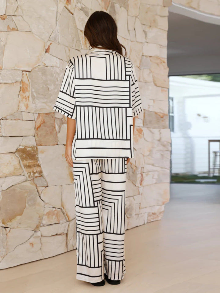Levoire | Robe À Manches Courtes Imprimée Couleur Adaptée