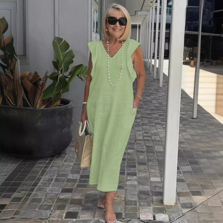 Levoire | Chic Takana Noueur de Col Doux Manche Robe en Coton