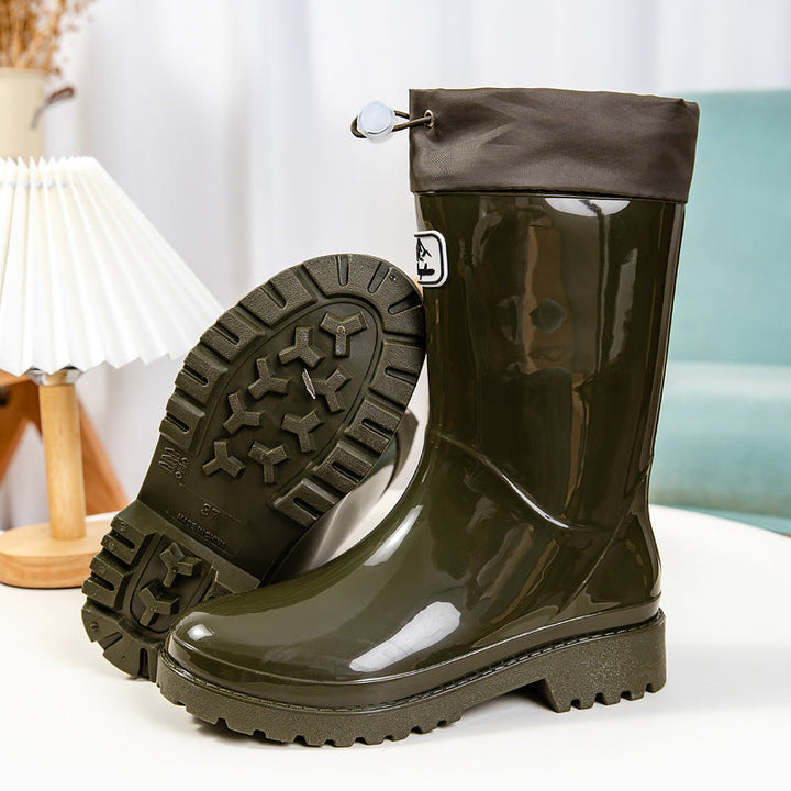 Femmes Bottes en caoutchouc de haute qualité et stylées avec système de lacets réglable Avriane