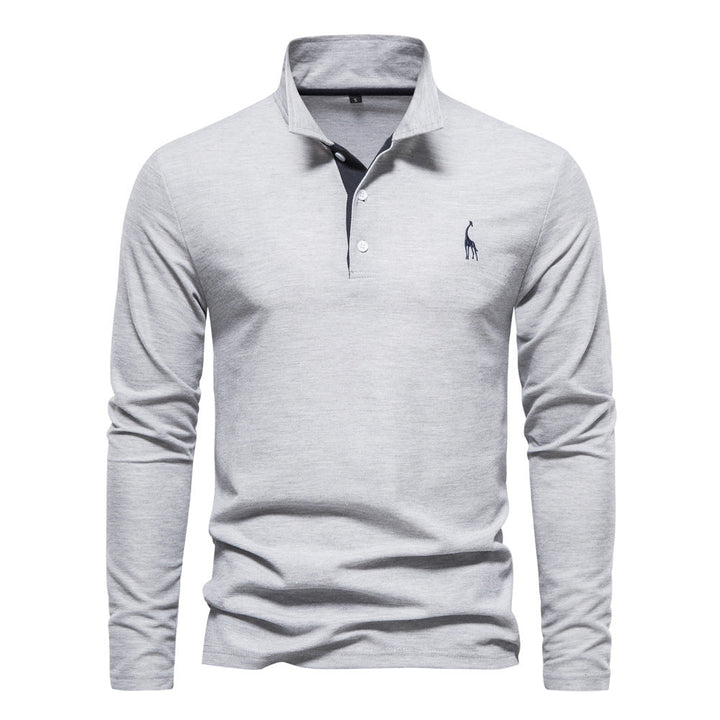 Homme Polo à manches longues avec col moderne et qualité coton respirant Avriane