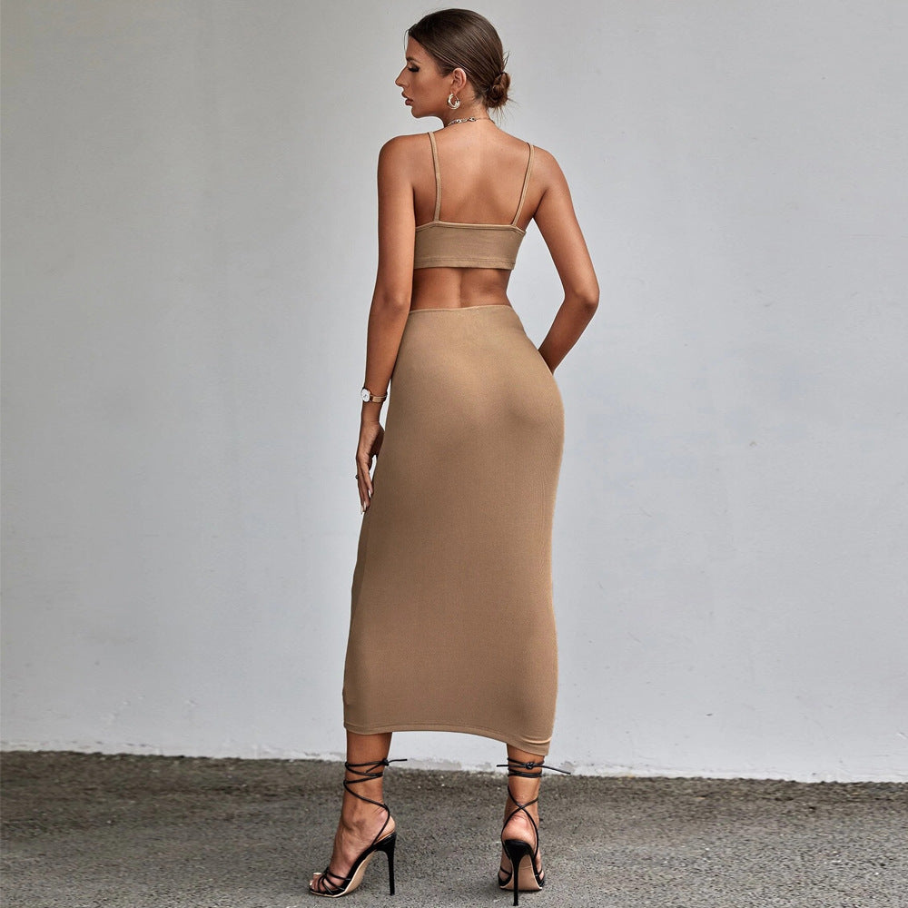 Levoire | Élégant pull Monochrome Robe midi coupée