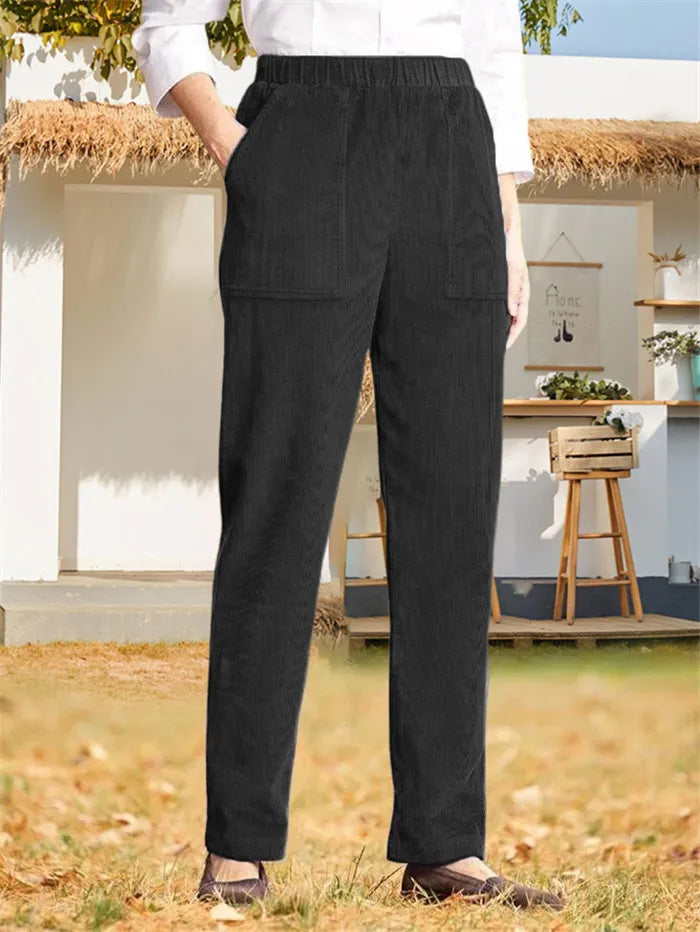 Levoire | pantalon à volants uni pour femmes Noir