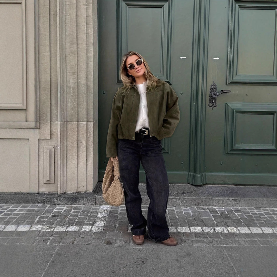 Veste oversize pour femmes en imitation daim doux Levoire