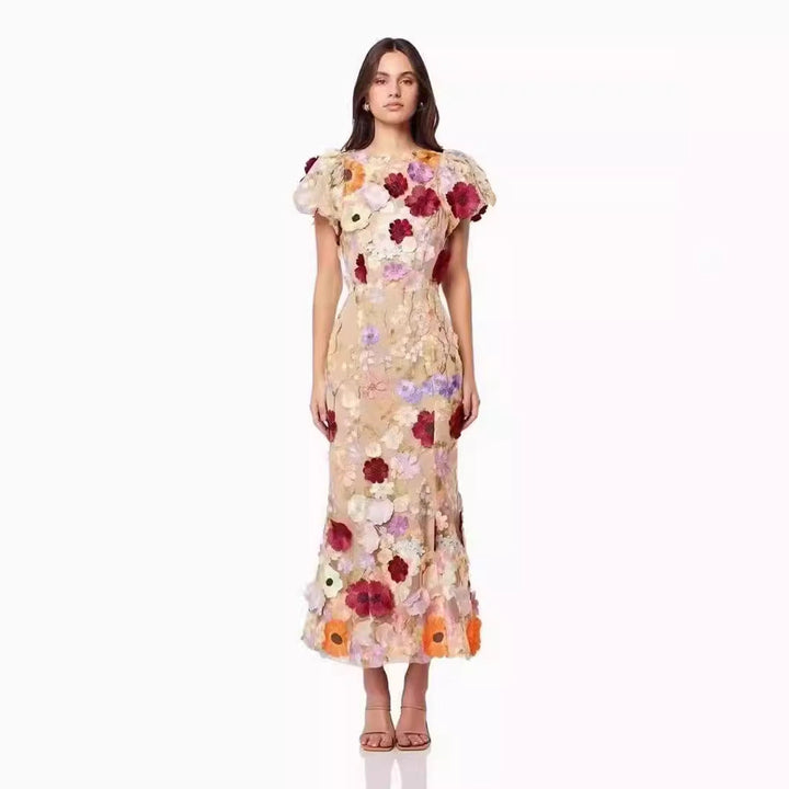 Levoire | Robe longue élégante Bodycon jupe Abricot