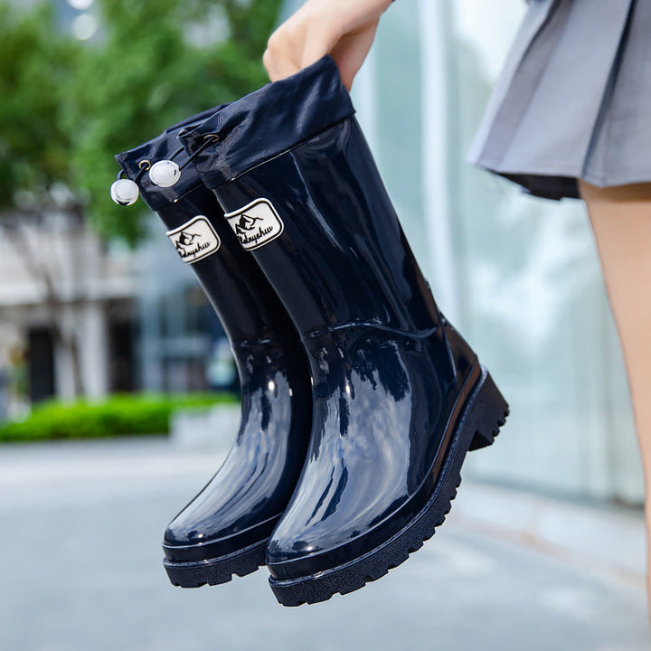 Femmes Bottes en caoutchouc de haute qualité et stylées avec système de lacets réglable Avriane