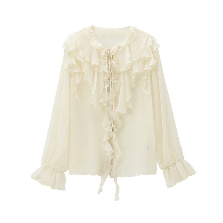 Levoire | Bow-shirt Bow Lagen Longue chemise Top Laiton blond