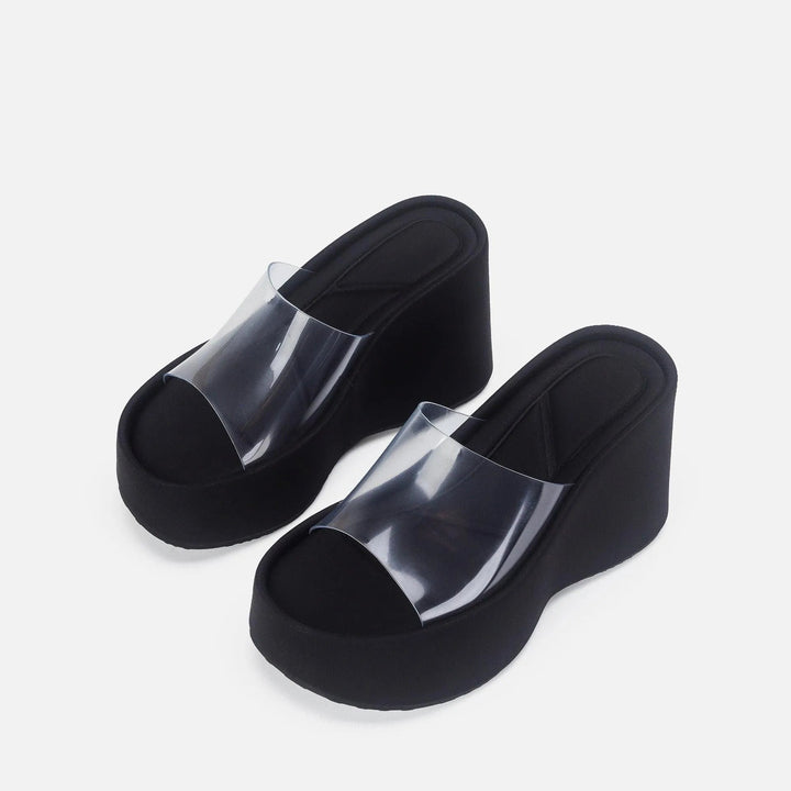 Levoire | Sandales plates transparentes avec bride de cheville