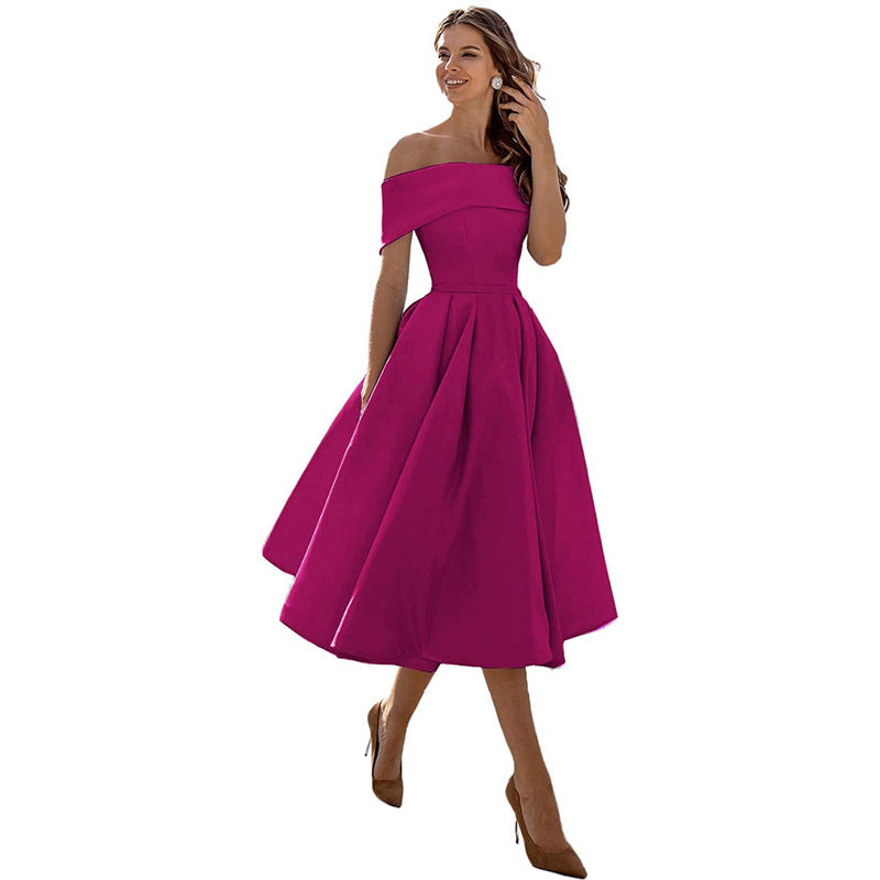 Levoire | Robe de soirée en satin sans bretelles décontractée