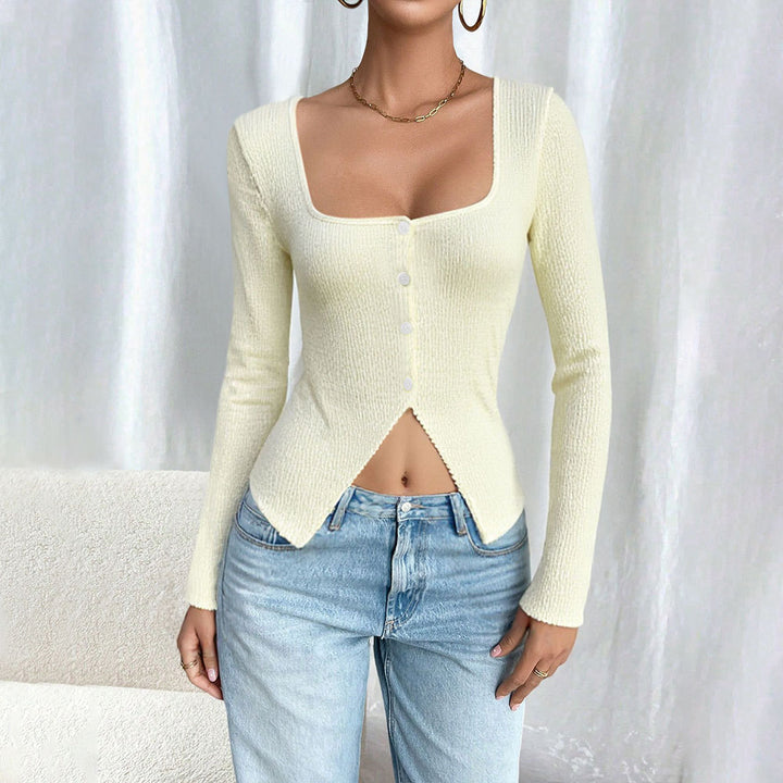 Cardigan à manches longues pour femmes avec coupe décontractée et boutons décoratifs Levoire