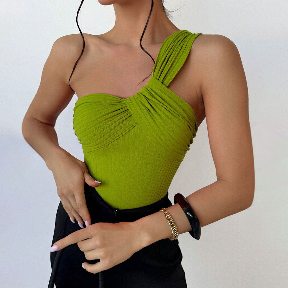 Maillot de bain élégant pour femme à une épaule avec un design drapé sophistiqué Levoire
