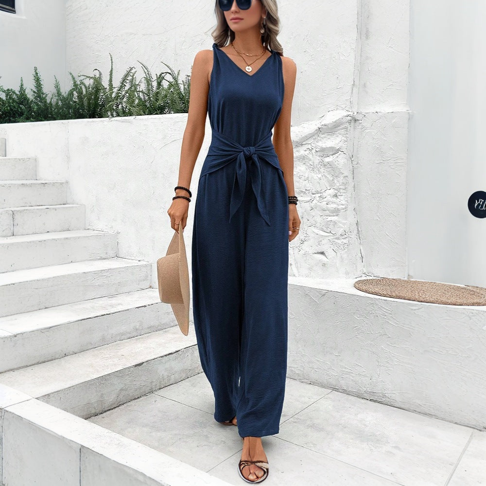 Combinaison femme avec détail ceinture et décolleté en V Levoire