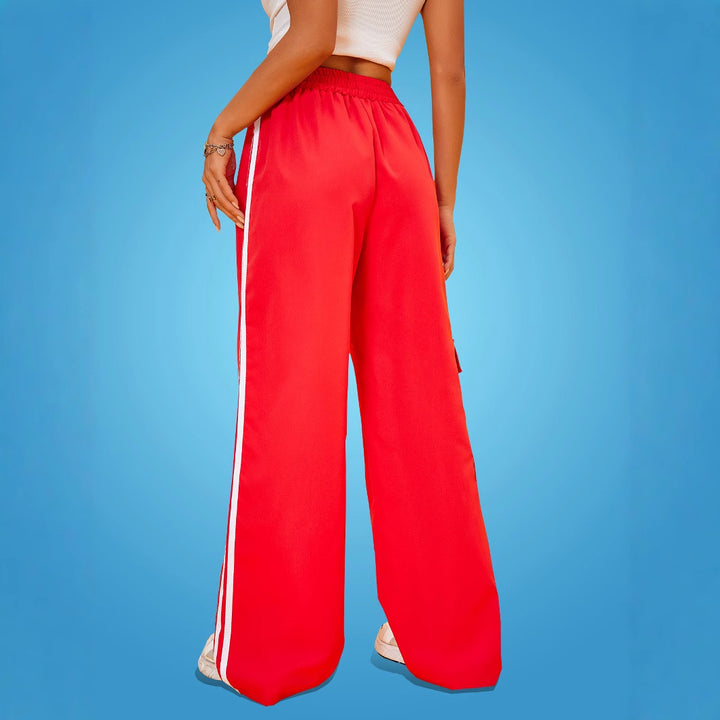 Pantalon de sport ample pour femme avec bandes latérales et poches cargo Levoire