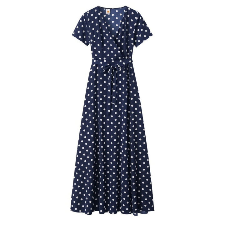 Robe maxi femme avec design floral enroulé et taille élégante Levoire