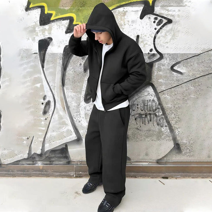 Hommes nan Oversize Zip-Hoodie et Relaxed Sweatpants Set Avriane